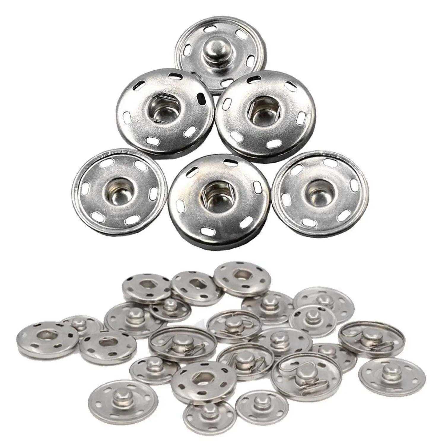 50 Sets Sew-on Snap Buttons,3/4" 19mm Metal Snaps Fasteners Press Studs Buttons for Sewing Clothing,Halloween Christmas Party Gifts,DIY Craftsmanship,Hand Tools Kits,Summervibes