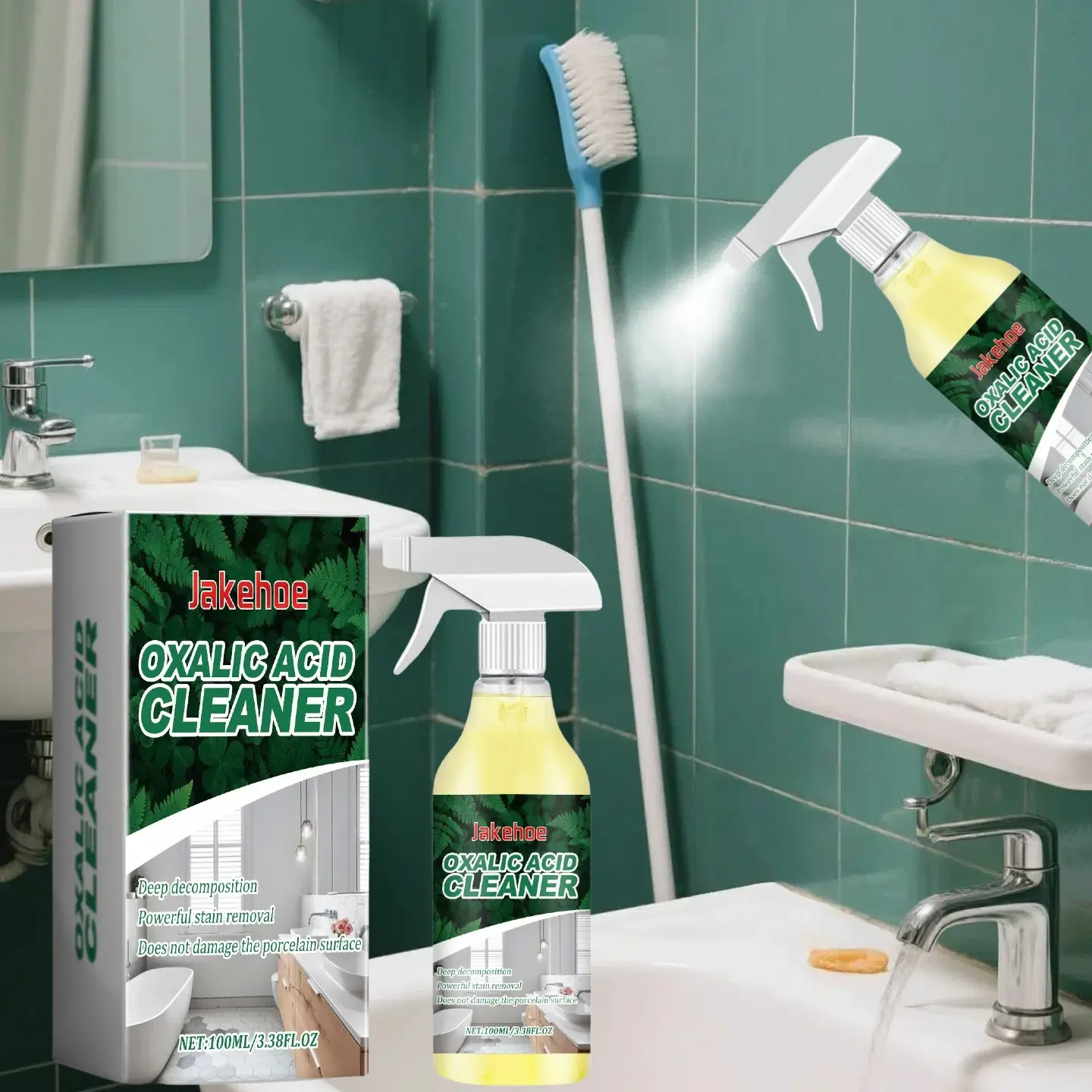 Oxalic Acid Cleaner, Cleaning Agent, Liquid Cleaner, Multipurpose Cleaner, Bathroom Cleaner, Deep Cleaning Stain Removal Solution for Stubborn Stains, Concentrated Household Detergent, Home Cleaning Supplies