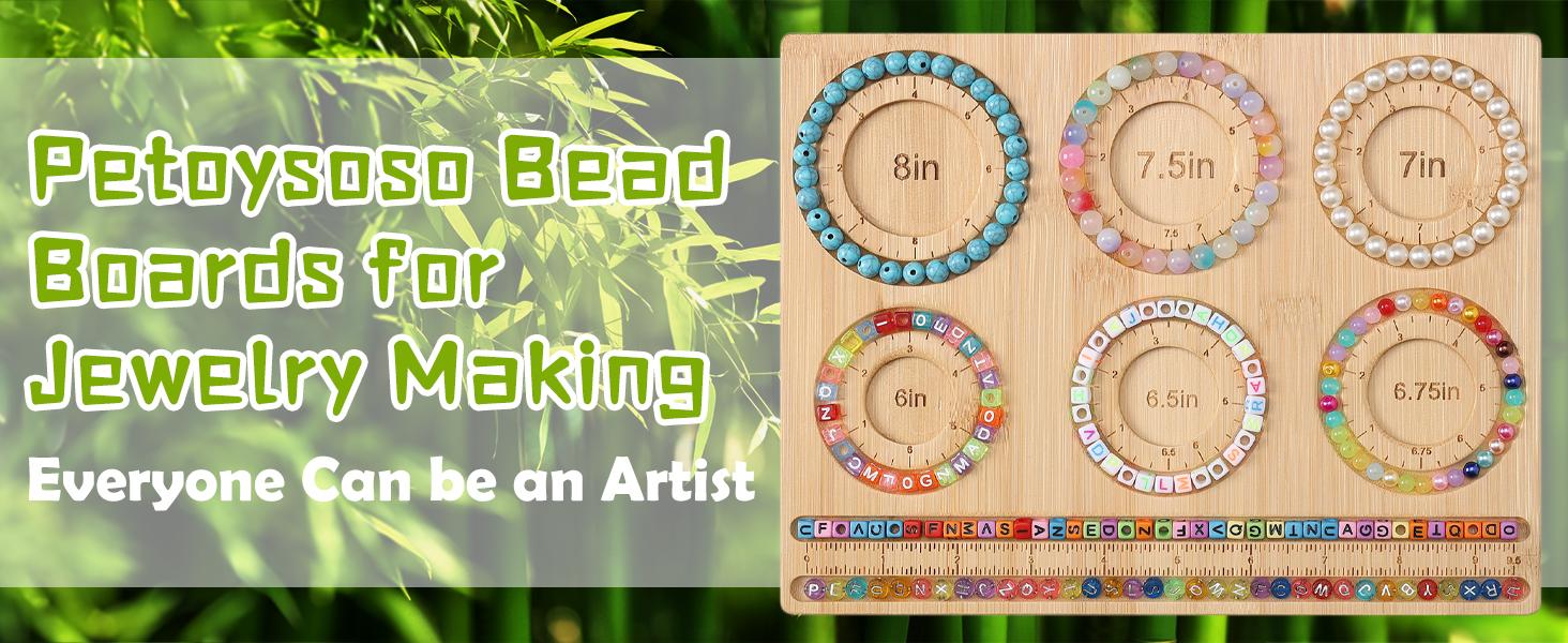 Bead Board for Jewelry Making, Bamboo Beading Board for Jewelry Bracelet Making, DIY Bracelet Bead Board