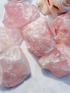 Natural Rose Quartz Crystal Raw Stone, Bulk Crystals for Polishing, Home Office Decor, Handmade Jewelry Making, Aromatherapy Diffuser