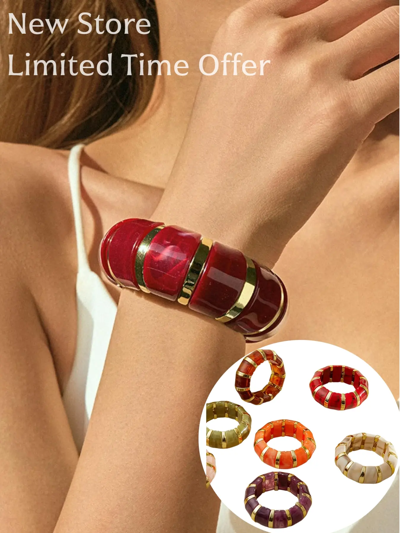 Vintage Acrylic Bangle Amber Brown Gold Accent High Quality Bracelet for Women Daily Wear Party