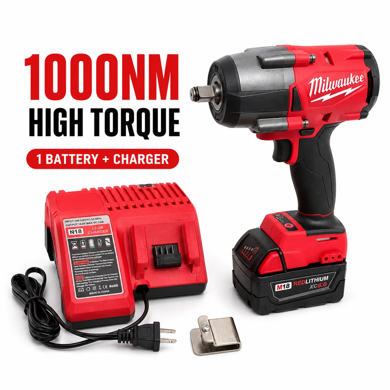 Milwaukee M18 Heavy Duty Torque Wrench, 1000Nm High Torque Tool for Heavy Equipment