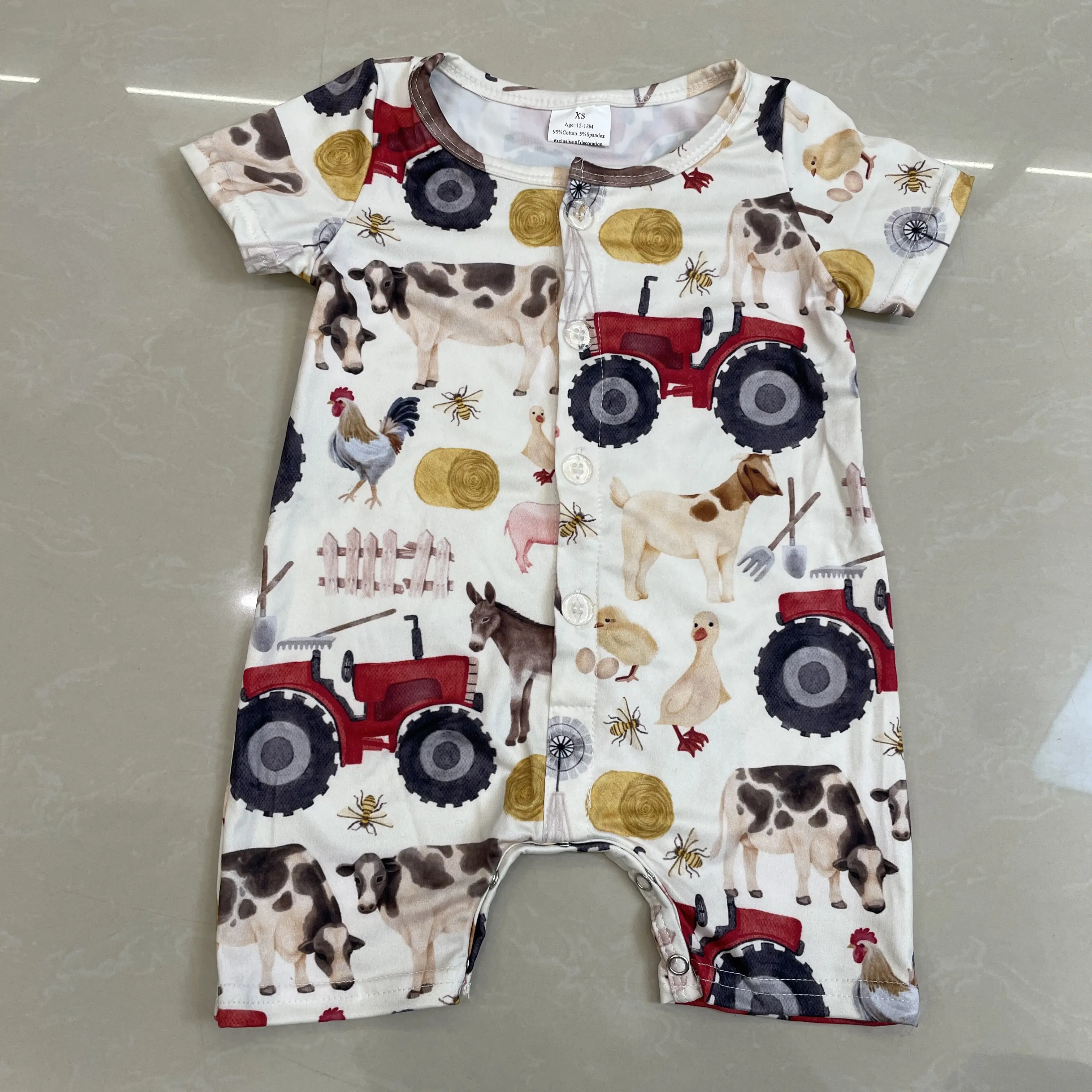 Baby Boy Farm Clothes Summer Boy Romper Baby Onesie Boy Summer Clothes