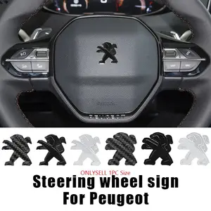1Pc Car Steering Wheel Center Peugeot Logo Logo Sticker Car Interior Badge Logo Decorative Sticker Car Accessories for Peugeot 206 307 308 5008 4008 3008 207 208 407 408 508 2008 5008 301 106 107