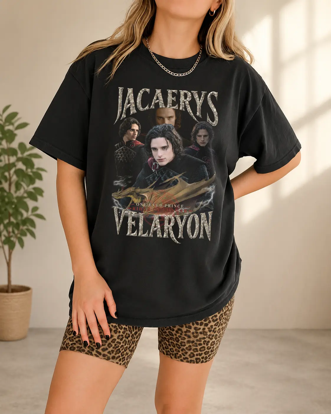 House of the Dragon Jacaerys Velaryon Prince of Dragonstone Graphic COMFORT COLORS T-Shirt - Retro 90s Bootleg Style Team Black Fan Merch - Oversized Vintage Black Comfort Colors 1717 Tee for Game of Thrones Fans
