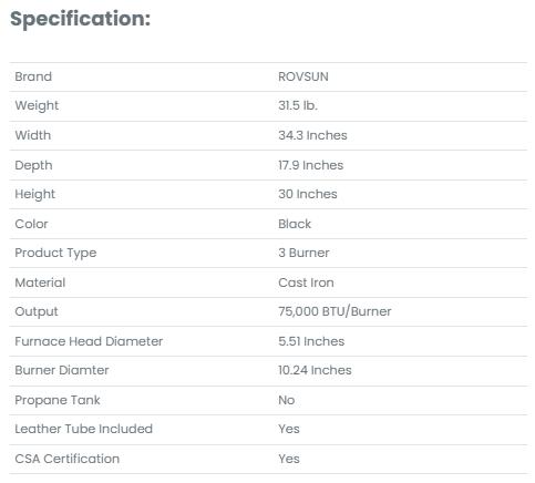 [TOP RATED - FLASH SALE] ROVSUN 3-Burner 225000 BTU Outdoor Camping Propane Stove