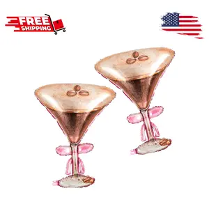 2 Pcs Espresso Martini Balloon 32 x 26 Inches, Giant Foil 2 Pcs Espresso Martini Balloon 32 x 26 Inches, Giant Foil