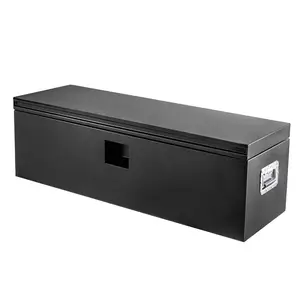 15*15*48 Inch Steel Black Truck Bed Tool Box, Trailer Tongue Box, Waterproof Truck Storage Organizer Tool Chest For RVs, ATVs, Trailer & PickUp