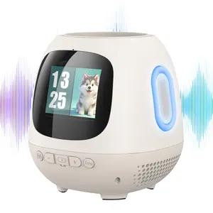 W&O Y1 Sentient Smart Planter with AI Emoji Interaction, Bluetooth Speaker & Voice Assistant, Smart Plant Care System with Real-Time Sensors for Temperature/Humidity/Light（Creamy White）