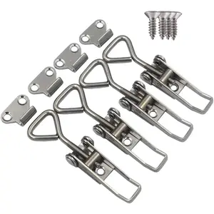 s 304 Stainless Steel Toggle Latch Clamps Loading Limit 260 lbs Fast Lock Hasp with 18 pcs 304 Stainless Steel Install Screws