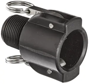 Banjo 100B Polypropylene Cam & Groove Fitting 1" Female Coupler x NPT Male USA Made 300 psi Max Pressure