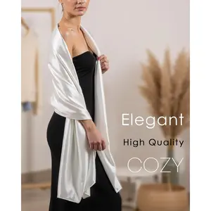 Sofier Satin Shawl Wrap Women's Evening Dress Scarf, Silky Shawl for Wedding, Bridal & Party, Formal Cover Up, Bridesmaid Gift