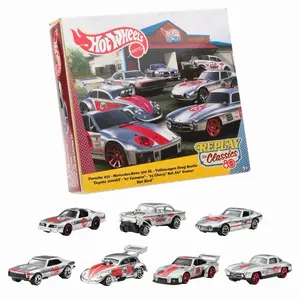 Hot Wheels Silver Series Mattel 80th Anniversary 7-Pack, Set of 7 1:64 Scale Toy Cars