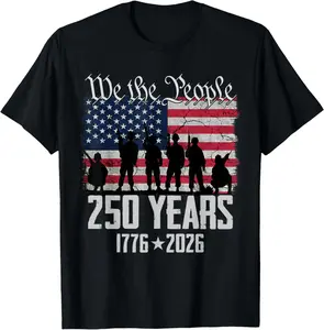 Flag Vintage 250 Years American 1776 2026 250th USA Birthday T-Shirt