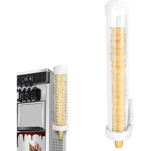 Wall Mount Ice Cream Cone Dispenser Holder 21’’L x 3’’ Dia Cone Sleeve for Waffle Cake Cone, Suitable for Ice Cream Machine