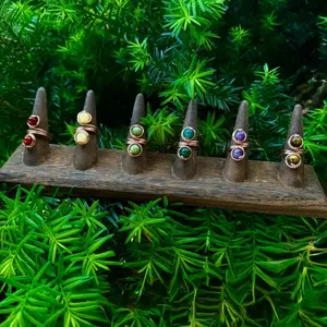 Infinity handmade copper stone rings