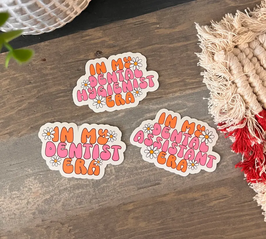 My Dental Era Waterproof Funny DIY Dental Stickers, Single-Pack Decorative Sticker for Quick Decoration & Home Room Ornament Prop
