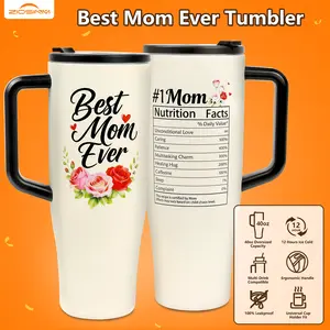 【Mother’s Day Gift】Special Edition 40oz Tumbler| Universal Silicone Cup Adapter Ring | Leakresistant Travel Coffee Mug with Handle & Straw  |Insulated Stainless Steel Vacuum Flask  l Mug Elegant Summervib Insulation Drinkware