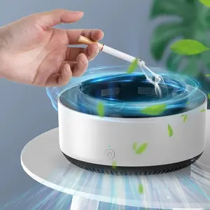 Smart Smokeless Ashtray with Smoke Extractor, One-Touch Portable Air Purifying Ashtray, 5.2 Mins Auto Off Timer, Indoor Outdoor Smoke Absorbing Ashtray for Home Office Car