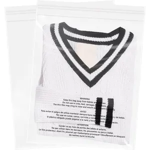 13" x 15" (200 Count) Self Seal Clear Poly Bags with Suffocation Warning, Resealable Adhesive for Packaging, Shipping, Clothing, Shirts & FBA