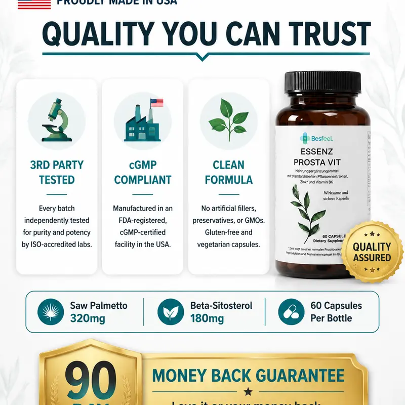 Men's Natural Prostate Health Herbal Supplement - Saw Palmetto, Pumpkin Seed Vitamins, Preventive Care Vitamins for Adults, Non-Toxic, Nutrient-Rich, Hazard-Free Support Formulation