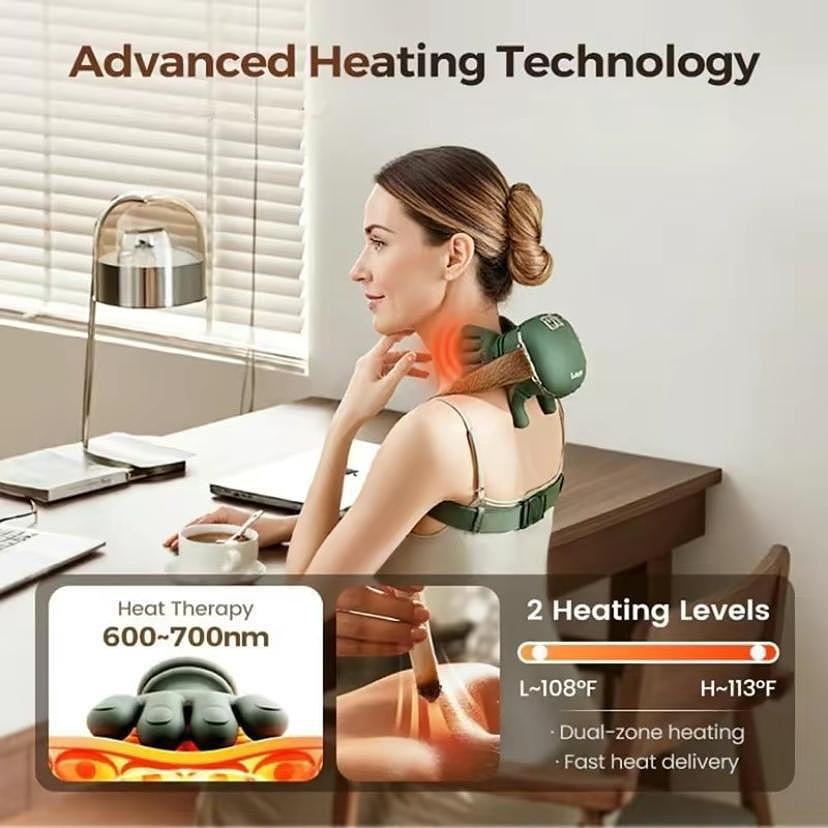 Black Friday Deal! Neck Massager with Heat for Pain Relief, Deep Tissue Shoulder & Back Massager, Shiatsu Neck and Back Massager 2026 (Upgraded Version) - Lightweight, Ideal for Muscle Relaxation After Exercise or Aerobics, Perfect Gift,camping essentials
