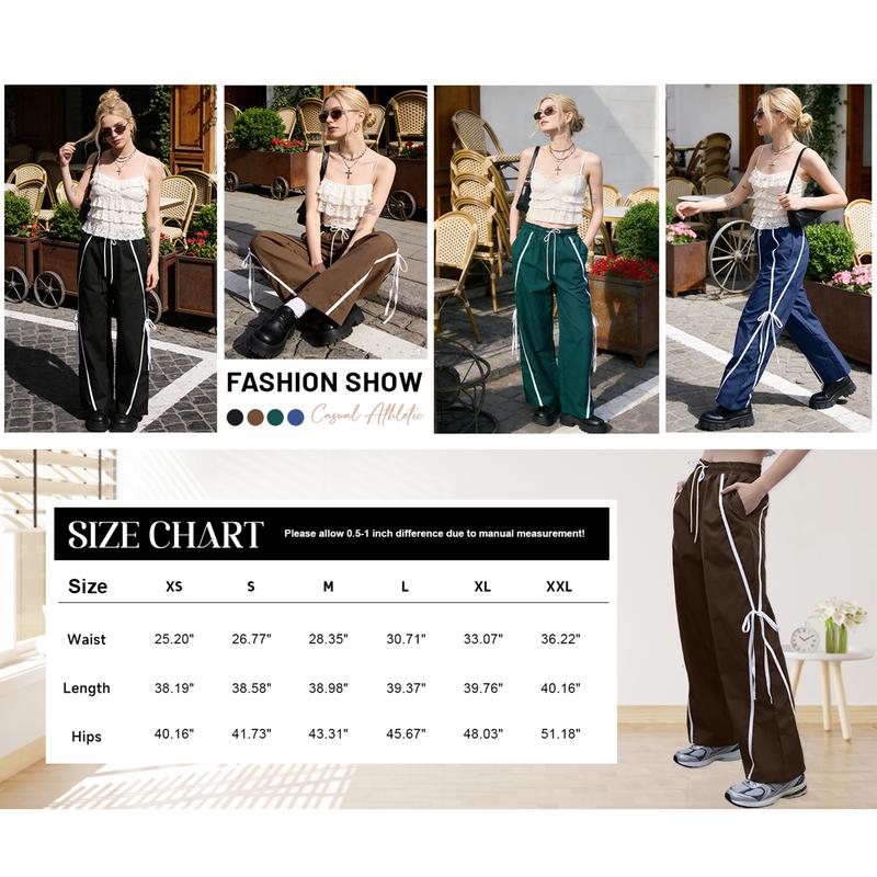 Mundoven Girl's Bow Track Pants Striped Sweatpants Baggy Wide Leg Parachute Pants for Joggers Hip Hop Dance Mundoven Girl's Bow Track Pants Striped Sweatpants Baggy Wide Leg Parachute Pants for Joggers Hip Hop Dance