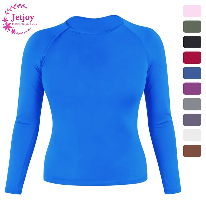 Jetjoy Women's Fitted Everyday Fit Cropped Short Sleeve Seamless Crew Neck T-Shirts - Rib Underband Support, Breathable Activewear for Gym Sportswear