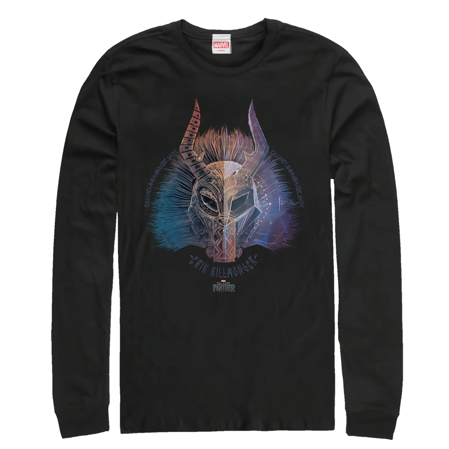 Men's Marvel Black Panther 2018 Erik Killmonger Long Sleeve Shirt