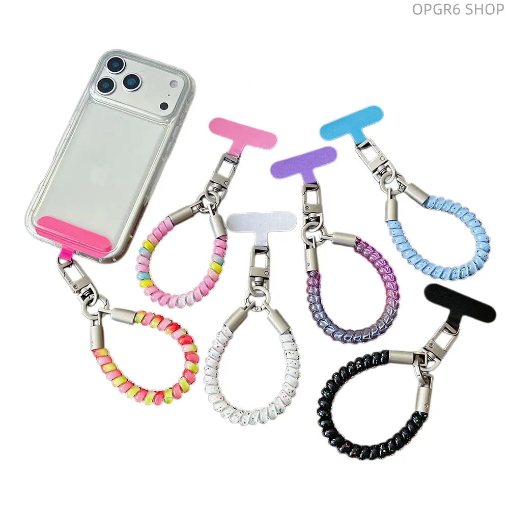 Flexible Spring Coil TPU Wrist Phone Chain, Multi-color Matching Anti-drop Phone Strap, Portable Decor Lanyard For Mobile Phone Shell