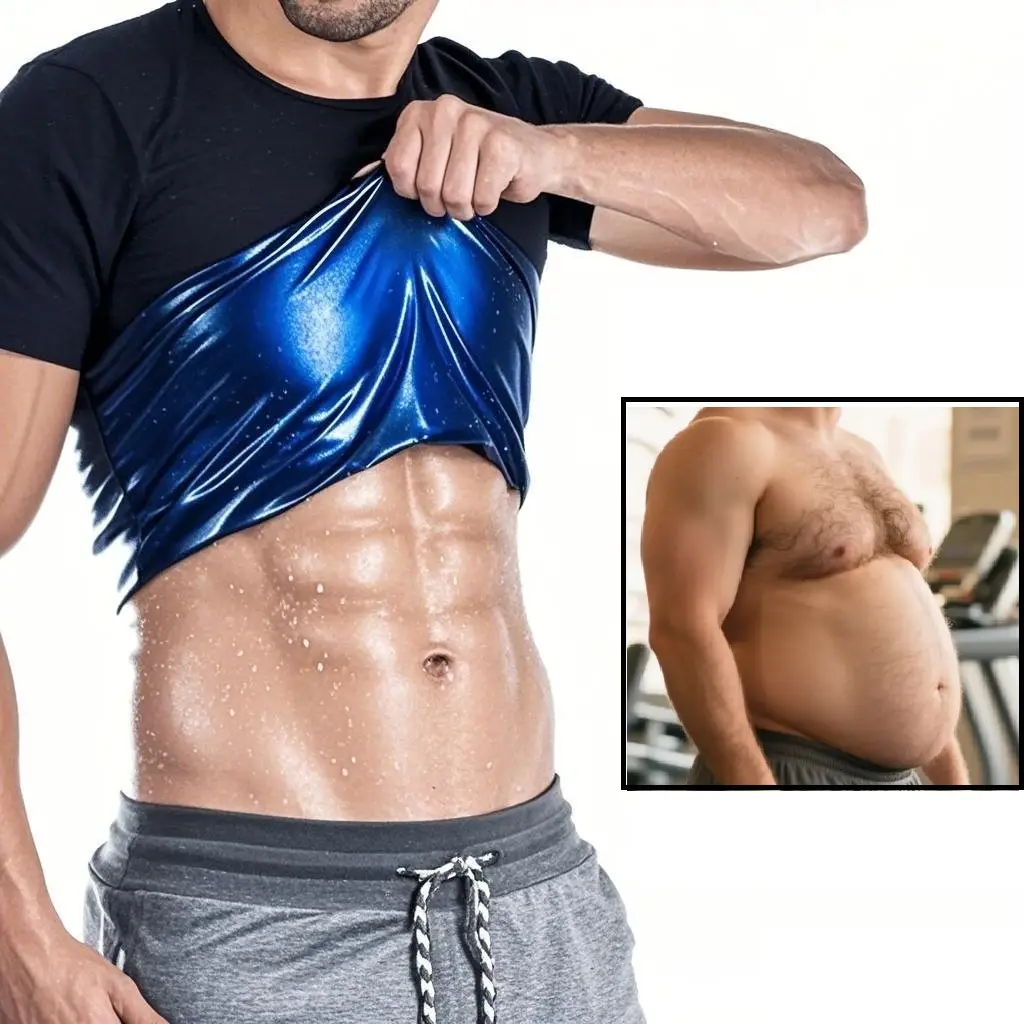 Men's Sauna Suit Shirt - Workout Shirt,Heat Trapping Sweat Compression Vest, Shapewear Top, Gym Exercise Versatile Shaper Jacket, Outdoorfun