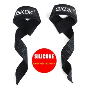 Sports power belt Grip belt Fitness pull belt Dumbbell silicone non-slip and wear-resistant hard pull belt Wrist belt