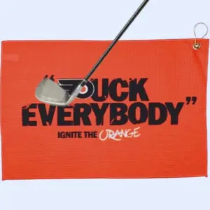 Ignite The Orange Puck Everybody Style Golf Towel, Microfiber Golf Towel with Clip, Absorbent Golf Towel Golf Gift for Clubs and Balls