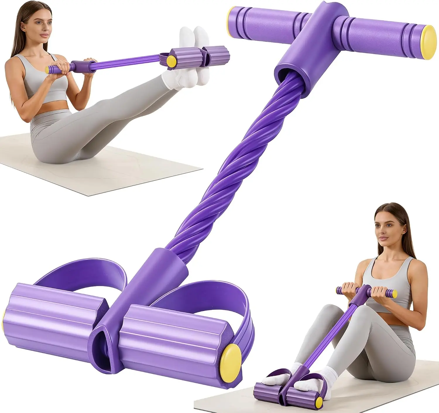 Multifunctional 6-Tube Pedal Muscle Training Pull Rope, Portable Home Workout Equipment for Abdominal Exercises, Yoga & Full Body Fitness. Abdominal Trainer, Women’s Arm Worko.ut Gear, Resistance Bands Exercise Tool, Ideal Father's Day Gift
