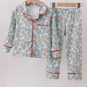Christmas Cookies and milk family pajamas Comfy Nightwear Loungewear Womenswear Long Sleeve Print