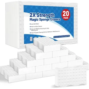 20 Pack Magic Sponges Cleaning Eraser, 2X Density Melamine Sponge,Cleaning Pad for Bathroom,Kitchen,Dish,Furniture, Floor,Wall,Shoe,Cleaner, Non-Scratch Scrub  (20)