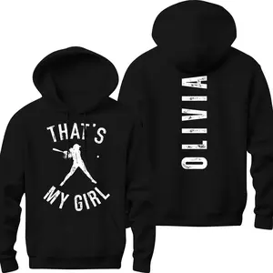 Custom That's My Girl Softball Mom Hoodie, Personalized Softball Mom Hoodie, Gift for Mom Dad, Cute Softball Mom Hoodie, Softball Mom Shirt
