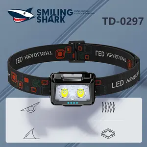 【TD-0297】SmilingShark Rechargeable LED Headlamp Type-C Charging Sensor Headlight for Fishing Camping Outdoor Essentials