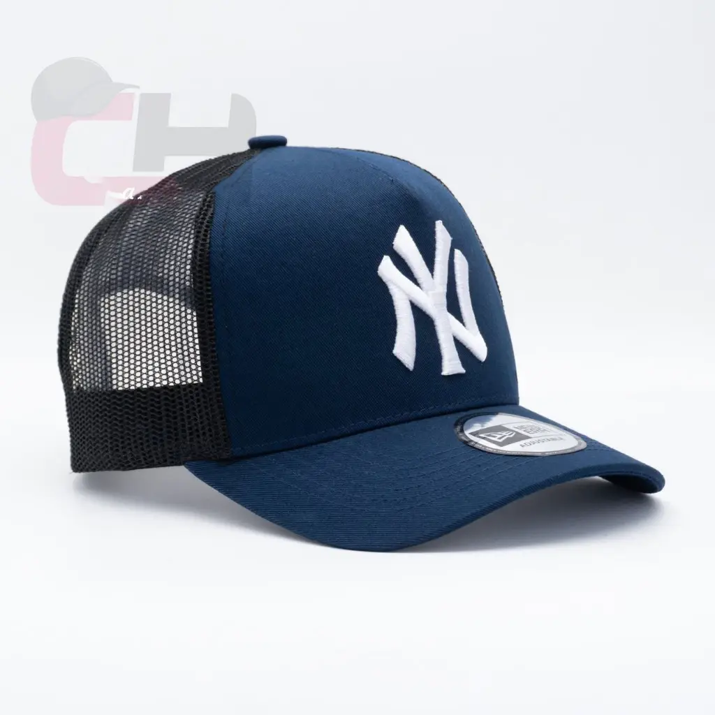2026 New Era NY Yankees Mesh Trucker Cap, Adjustable Snapback Baseball Hat, Black Sports Collectible Headwear travelessentials