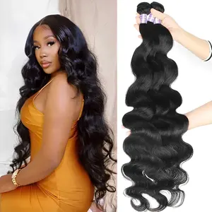 QVR Loose Body Wave 1 PCS Bundles  Hair Weave Bundles  Human Hair Bundles Raw Hair Extensions Wigs Curly Wavy