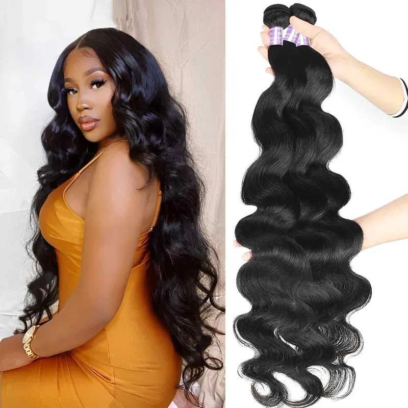 QVR Loose Body Wave 1 PCS Bundles  Hair Weave Bundles  Human Hair Bundles Raw Hair Extensions Wigs Curly Wavy