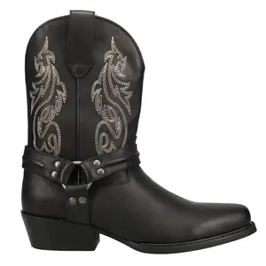 Dingo Mens Dragon Embroidered Round Toe Pull On Dress Boots Mid Calf - Black Dingo Mens Dragon Embroidered Round Toe Pull On Dress Boots Mid Calf - Black