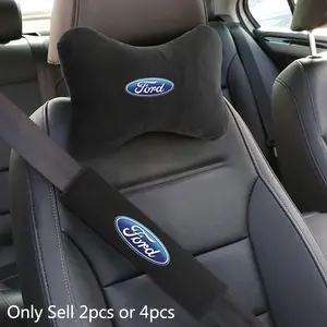 Car Seat Headrest Rest Neck Pillow Cushion Seat Belt Shoulder Pad For Ford Focus Mondeo mk4 mk5 Ranger Fusion Kuga Mustang F150 Bronco Auto Accessories