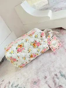 Essentials Quilted Cosmetic Pouch - Endless Daydream Cream