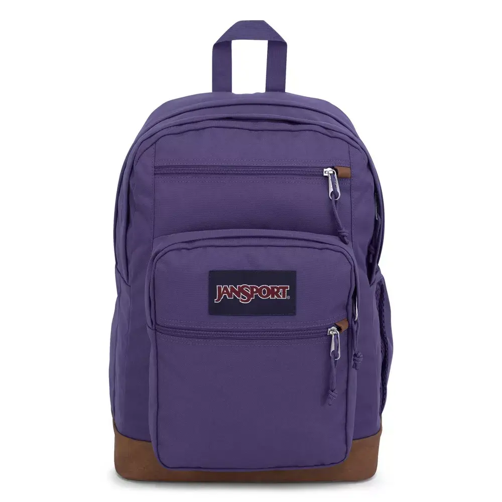 JanSport Cool Student 17" Backpack Fits 15" Laptop Synthetic Leather Bottom - Grape Purple