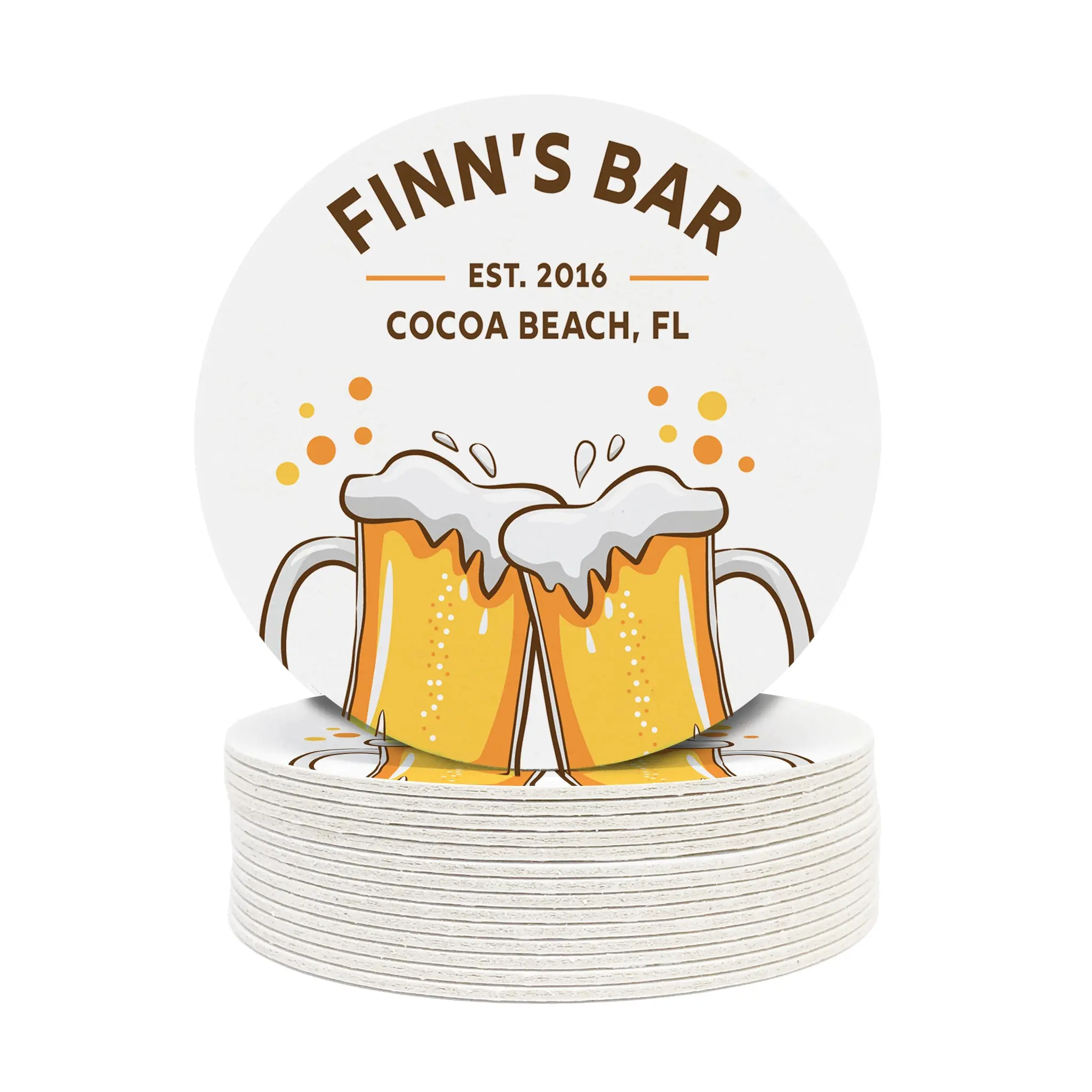 Illustrated Beer Bar Coasters