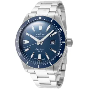 Edox Men's SkyDiver 42mm Automatic Watch 80126-3BUM-BUIN