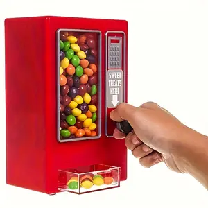 Cute Manual Candy Dispenser Perfect for Mini Candies, Ideal for Home and Office Snacking. Fun Self-service Candy Dispenser.Containers Kitchen Utensils Red