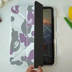Camouflage Pattern Tablet Case, Auto Sleep/wake Kickstand Tablet Protective Cover, Tablet Accessories Compatible with iPad Air/Pro/10.2/10.5/10.9/11