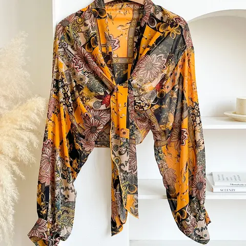 Women's Boho Style Printed Shawl, Trendy Shawl, Windproof Sand-Resistant Soft Scarf, Fashionable Versatile Wrap for All Seasons, Enhance Your Look